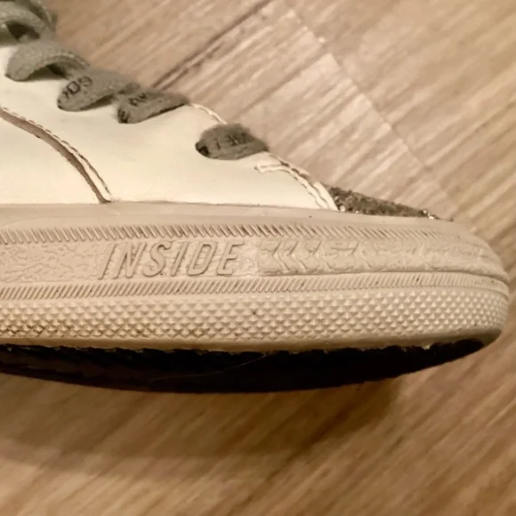 Golden Goose Deluxe Brand GGDB White and Silver High-Top Sneakers - Picture 10 of 16